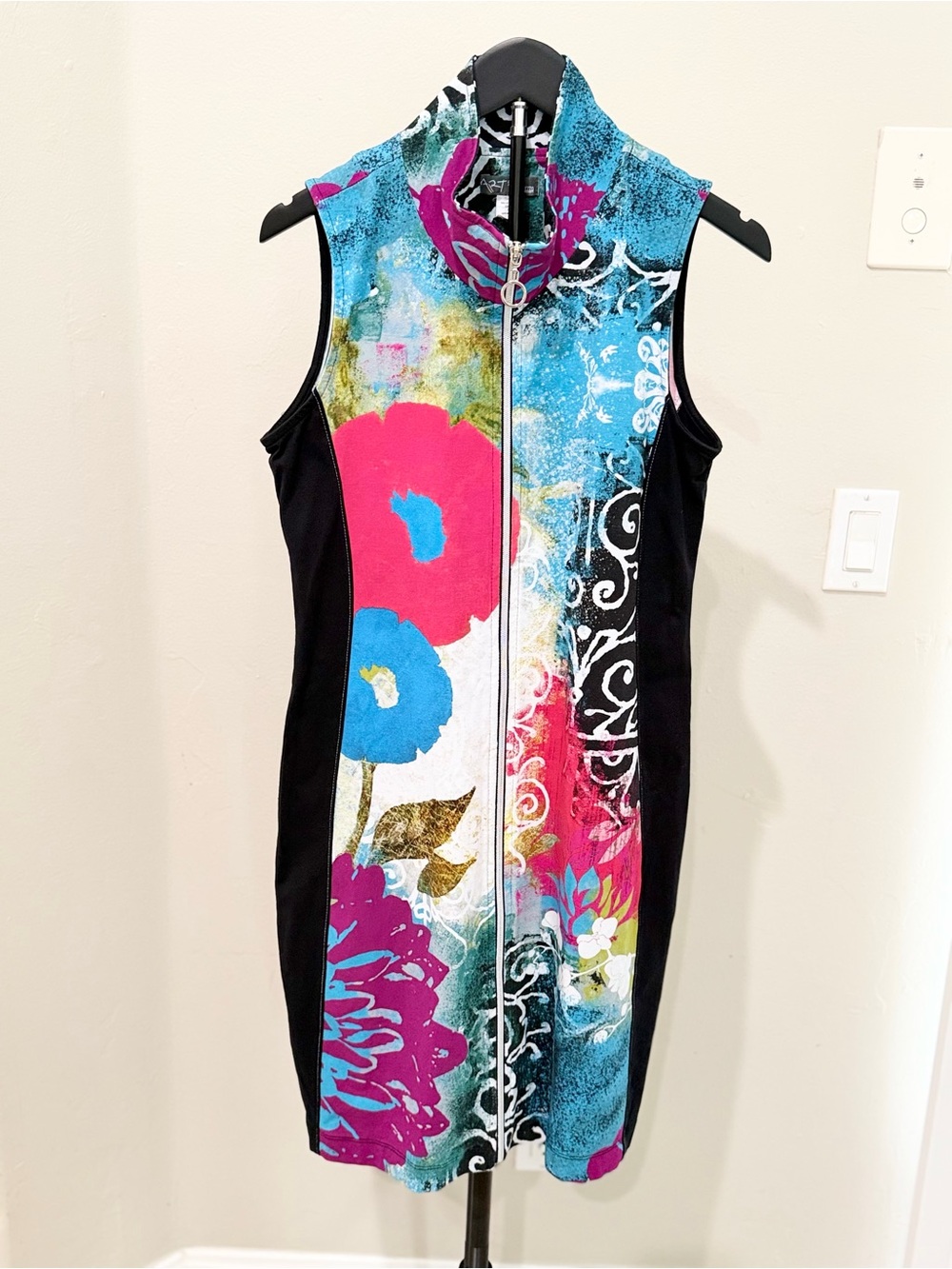 Dolcezza Simply Art Mindy Sommers Wearable Art Zip Dress Maximalist Art to Wear